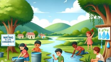 ahorro dibujos del cuidado del agua